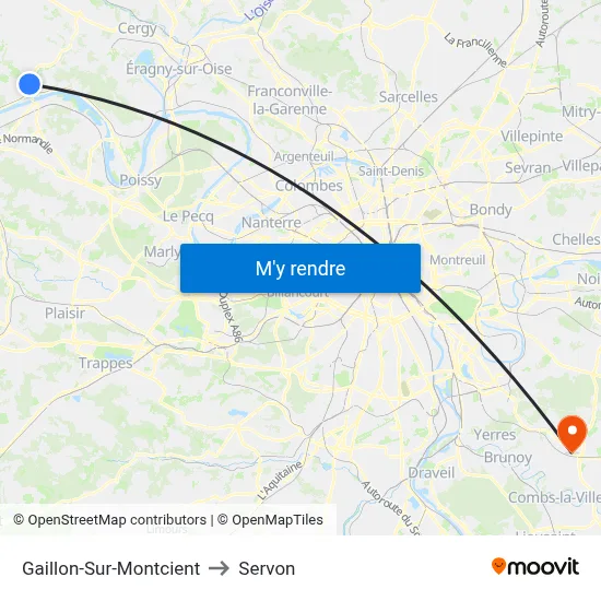 Gaillon-Sur-Montcient to Servon map