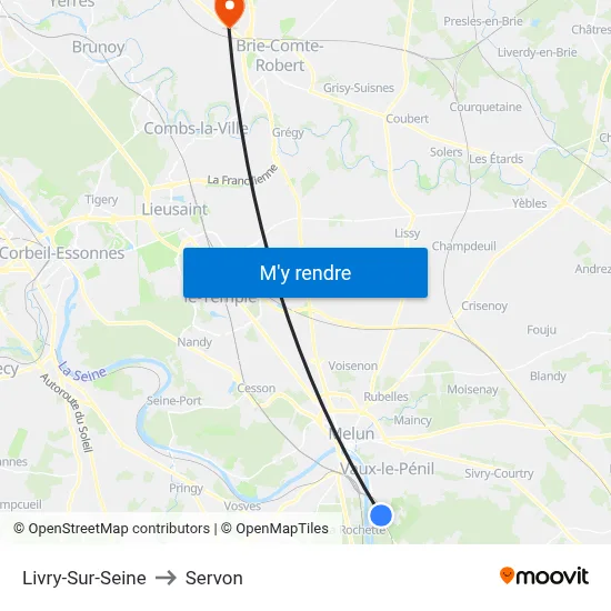 Livry-Sur-Seine to Servon map