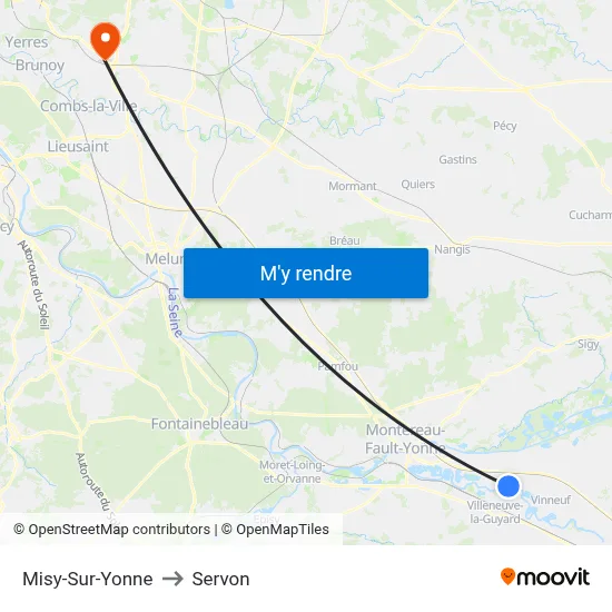 Misy-Sur-Yonne to Servon map