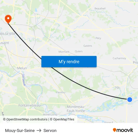 Mouy-Sur-Seine to Servon map
