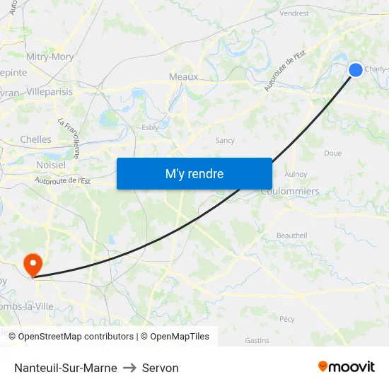 Nanteuil-Sur-Marne to Servon map