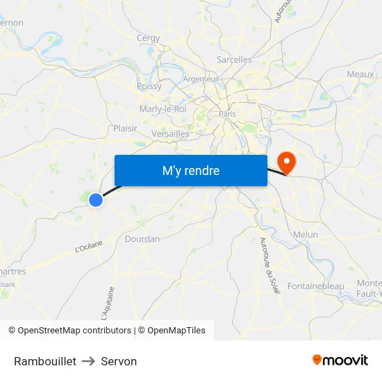 Rambouillet to Servon map