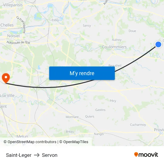 Saint-Leger to Servon map