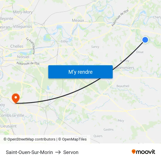 Saint-Ouen-Sur-Morin to Servon map