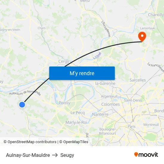 Aulnay-Sur-Mauldre to Seugy map