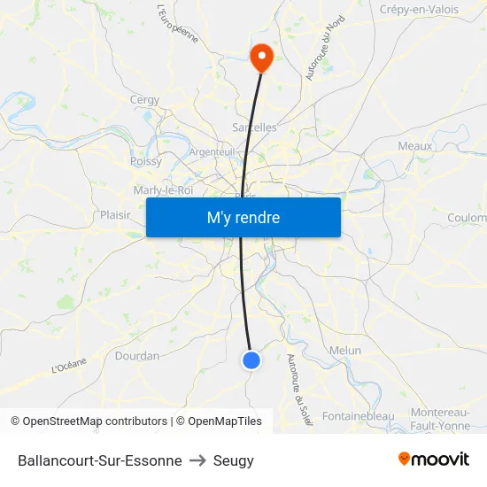 Ballancourt-Sur-Essonne to Seugy map