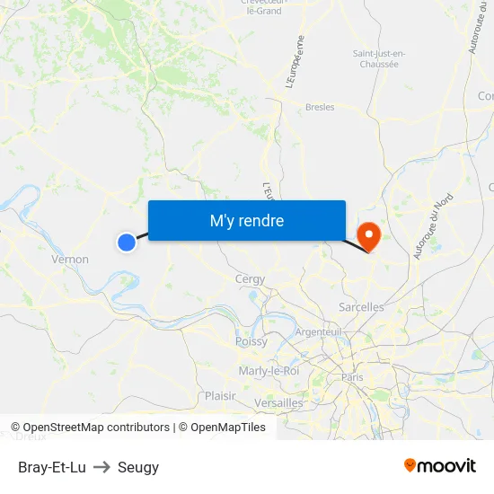 Bray-Et-Lu to Seugy map