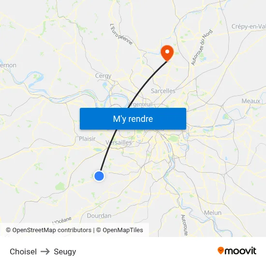 Choisel to Seugy map