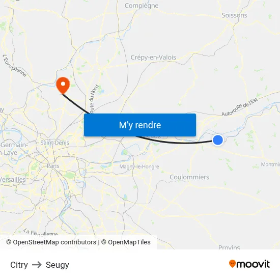 Citry to Seugy map
