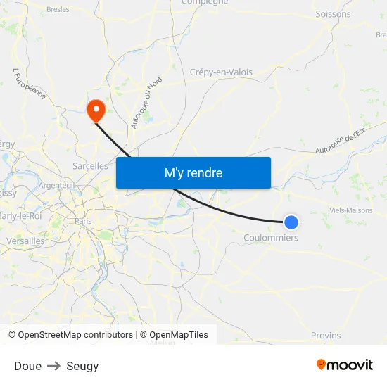 Doue to Seugy map