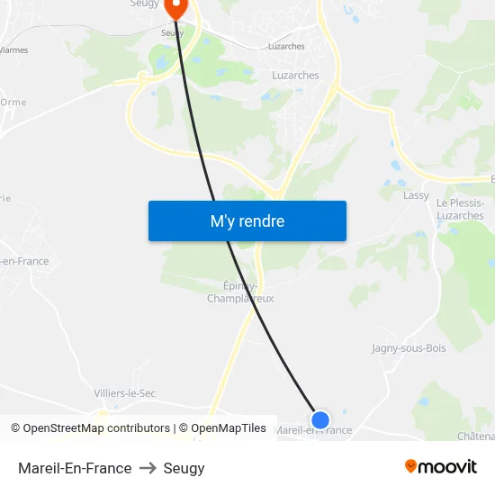 Mareil-En-France to Seugy map