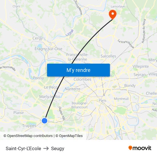 Saint-Cyr-L'Ecole to Seugy map