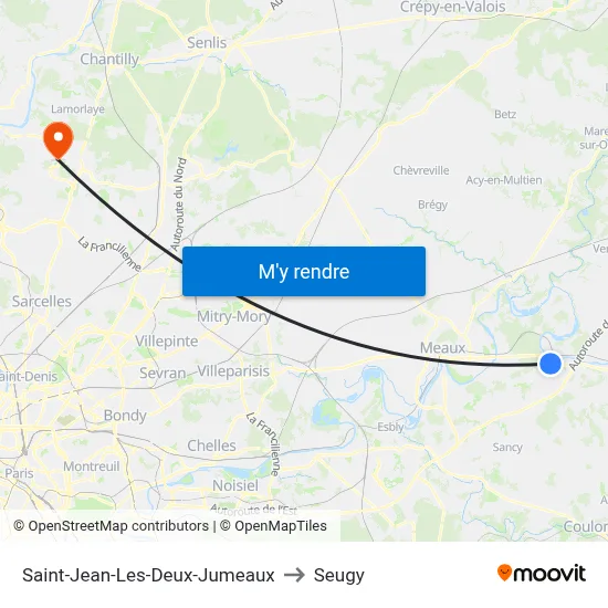 Saint-Jean-Les-Deux-Jumeaux to Seugy map