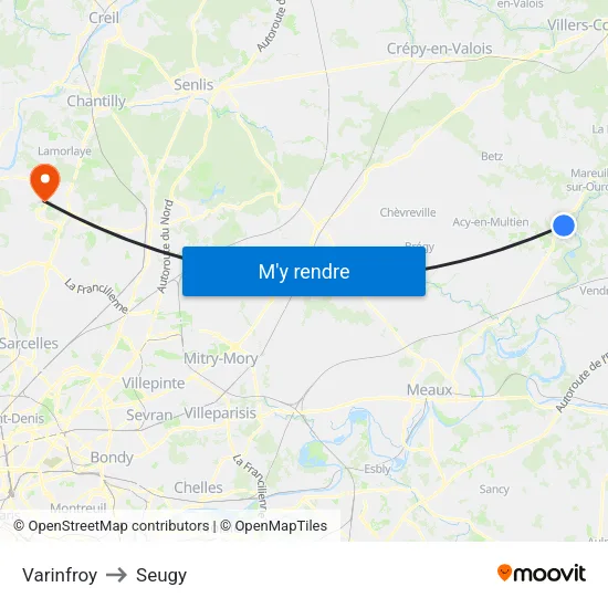 Varinfroy to Seugy map