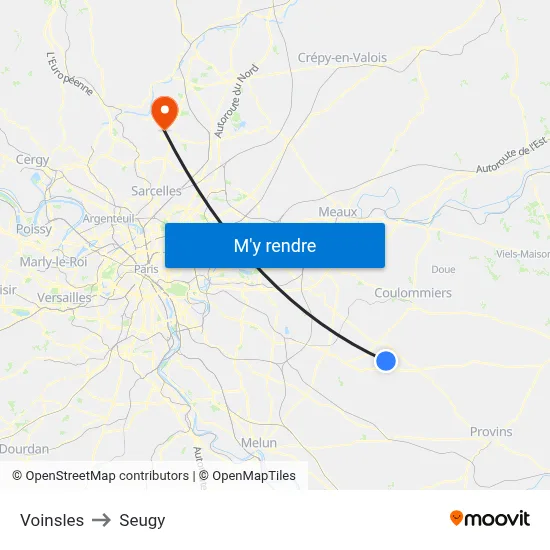 Voinsles to Seugy map