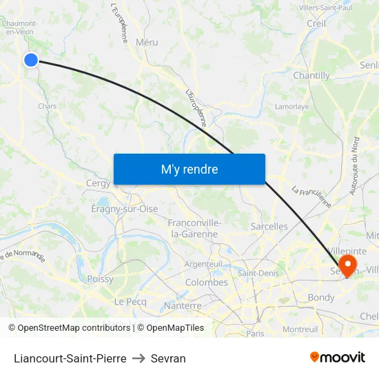 Liancourt-Saint-Pierre to Sevran map
