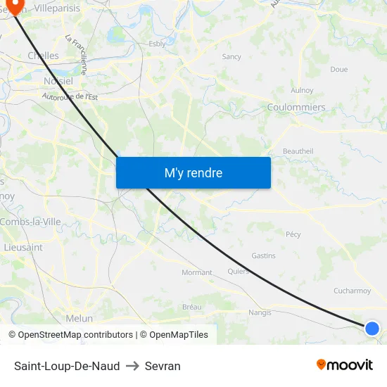 Saint-Loup-De-Naud to Sevran map