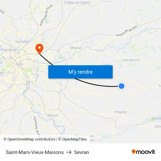 Saint-Mars-Vieux-Maisons to Sevran map