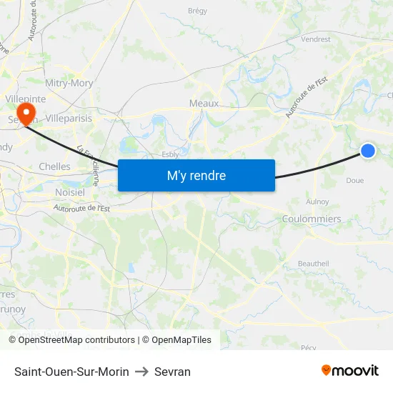 Saint-Ouen-Sur-Morin to Sevran map