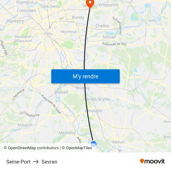 Seine-Port to Sevran map