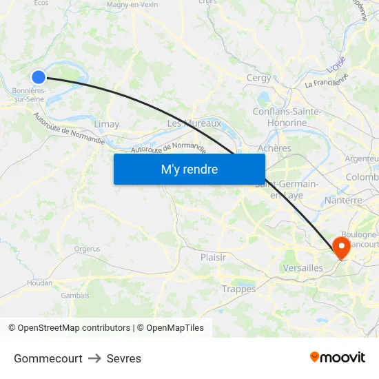 Gommecourt to Sevres map