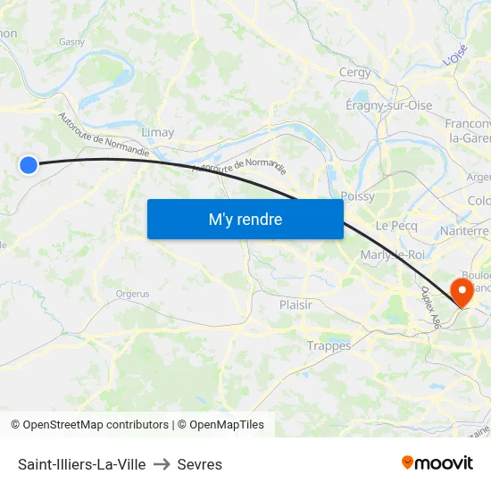 Saint-Illiers-La-Ville to Sevres map