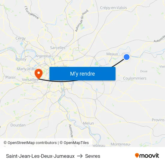 Saint-Jean-Les-Deux-Jumeaux to Sevres map