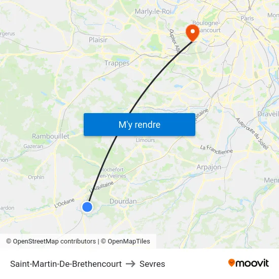 Saint-Martin-De-Brethencourt to Sevres map