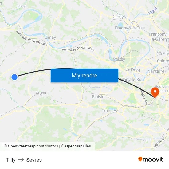 Tilly to Sevres map