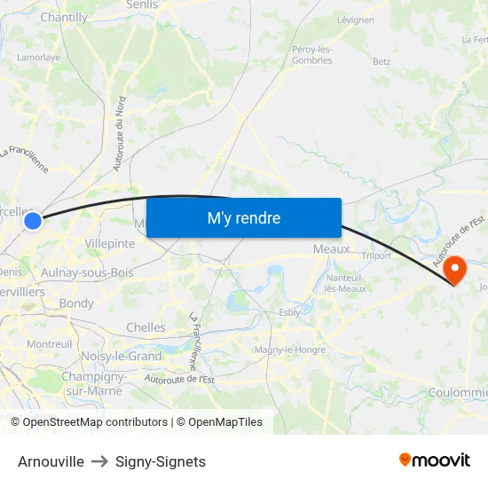 Arnouville to Signy-Signets map