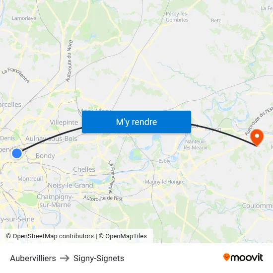 Aubervilliers to Signy-Signets map