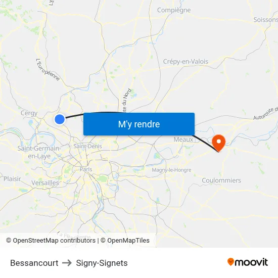 Bessancourt to Signy-Signets map