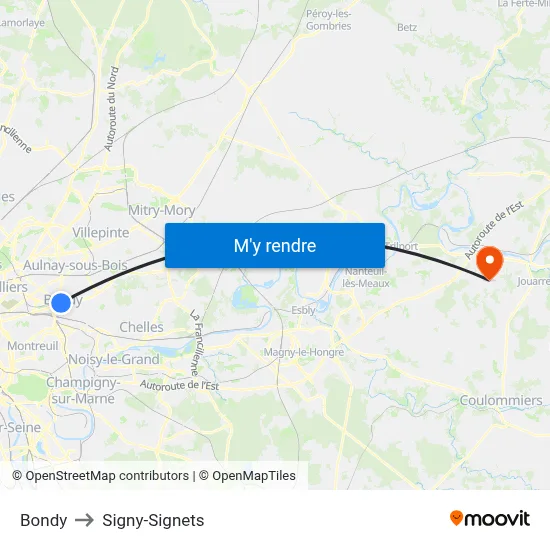 Bondy to Signy-Signets map