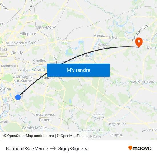Bonneuil-Sur-Marne to Signy-Signets map