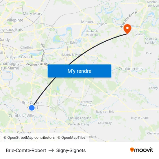 Brie-Comte-Robert to Signy-Signets map