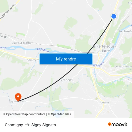 Chamigny to Signy-Signets map