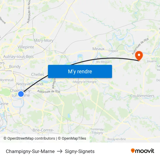 Champigny-Sur-Marne to Signy-Signets map
