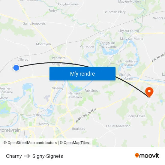 Charny to Signy-Signets map