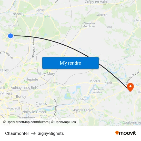 Chaumontel to Signy-Signets map
