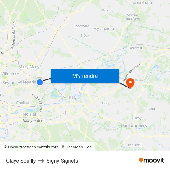 Claye-Souilly to Signy-Signets map