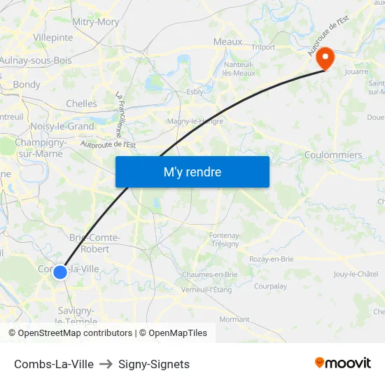 Combs-La-Ville to Signy-Signets map