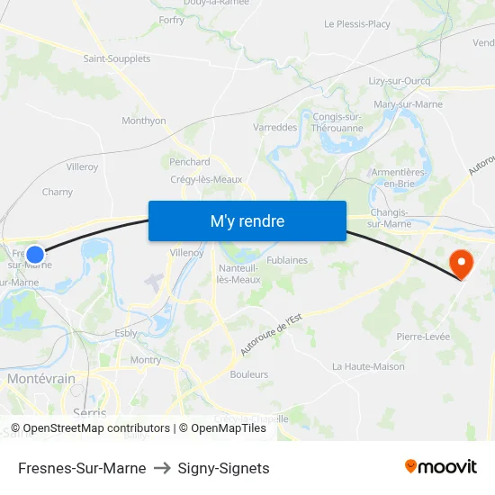 Fresnes-Sur-Marne to Signy-Signets map