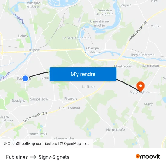 Fublaines to Signy-Signets map