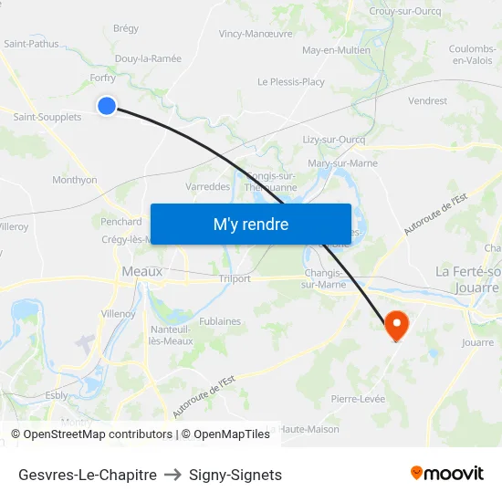 Gesvres-Le-Chapitre to Signy-Signets map