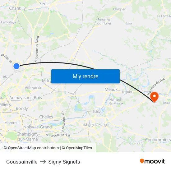 Goussainville to Signy-Signets map