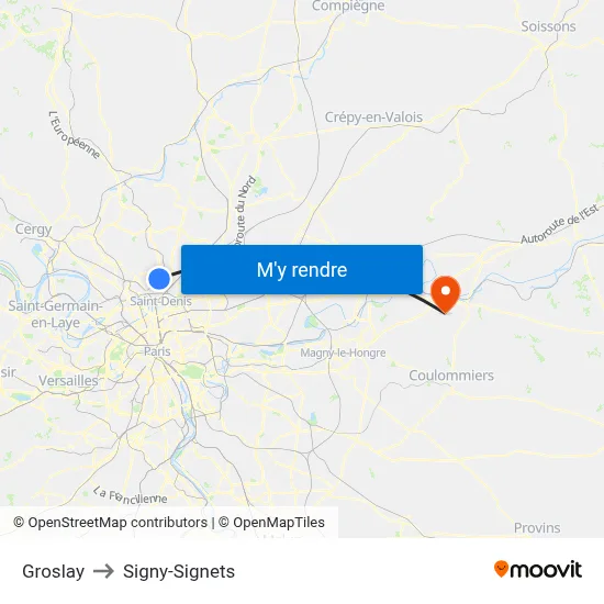 Groslay to Signy-Signets map