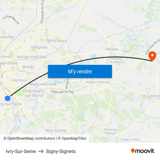 Ivry-Sur-Seine to Signy-Signets map
