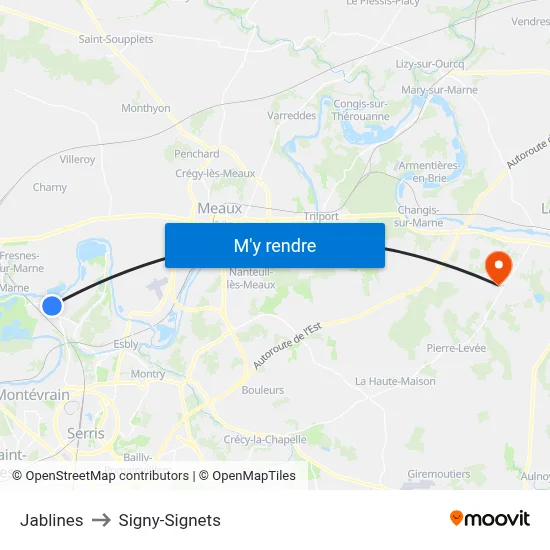 Jablines to Signy-Signets map