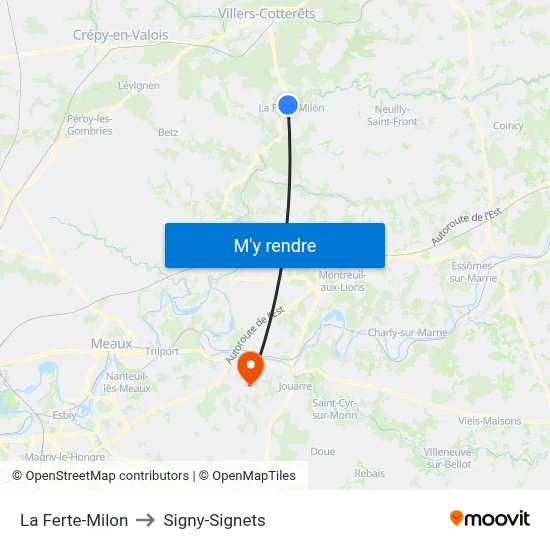 La Ferte-Milon to Signy-Signets map