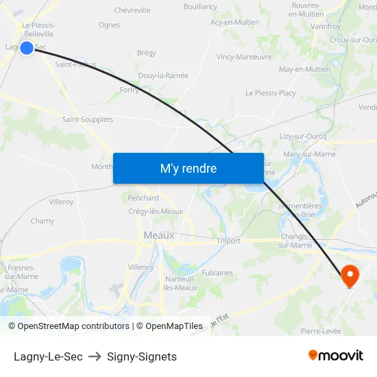 Lagny-Le-Sec to Signy-Signets map